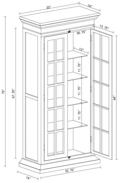 Tammi - 2 Door Wood Tall Cabinet Distressed White And Brown - Distressed White And Brown