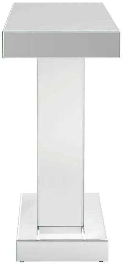 Crocus - Rectangular Mirrored Entryway Console Table - Silver