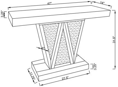 Crocus - Rectangular Mirrored Entryway Console Table - Silver