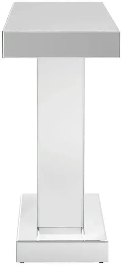 Crocus - Rectangular Mirrored Entryway Console Table - Silver