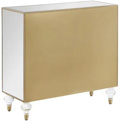 Astilbe - 2-Door Mirrored Accent Cabinet - Silver And Champagne