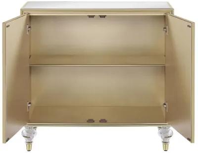 Astilbe - 2-Door Mirrored Accent Cabinet - Silver And Champagne