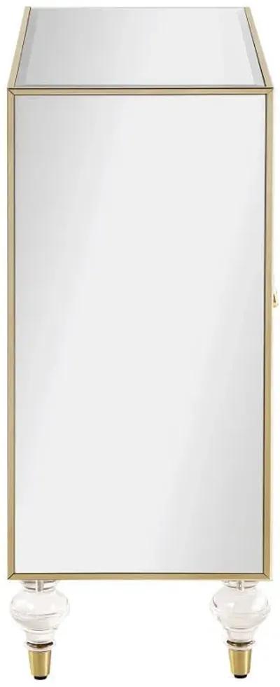 Astilbe - 2-Door Mirrored Accent Cabinet - Silver And Champagne