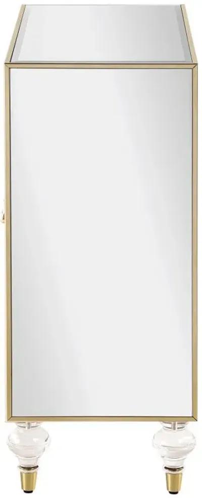 Astilbe - 2-Door Mirrored Accent Cabinet - Silver And Champagne