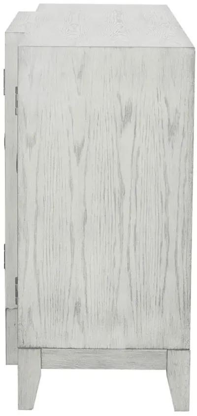 Mckellen - 4 Door Wood Trellis Accent Cabinet - Distressed White