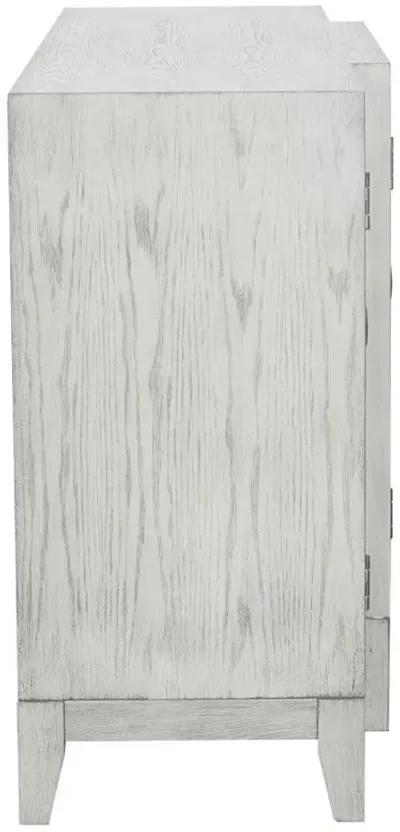 Mckellen - 4 Door Wood Trellis Accent Cabinet - Distressed White