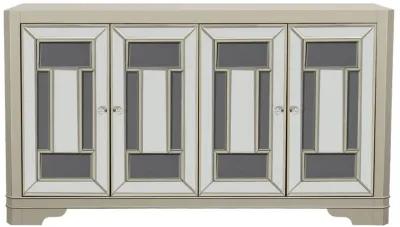 Toula - 4 Door Accent Cabinet - Smoke And Champagne