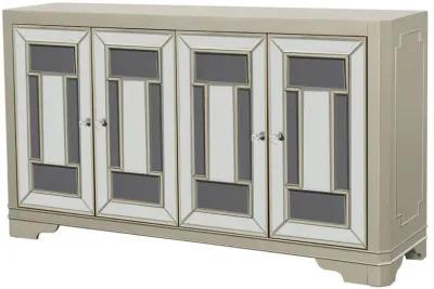 Toula - 4 Door Accent Cabinet - Smoke And Champagne