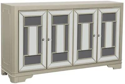 Toula - 4 Door Accent Cabinet - Smoke And Champagne