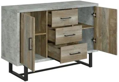 Abelardo - 3-Drawer Engineered Wood Cabinet - Weathered Oak