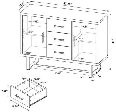 Abelardo - 3-Drawer Engineered Wood Cabinet - Weathered Oak