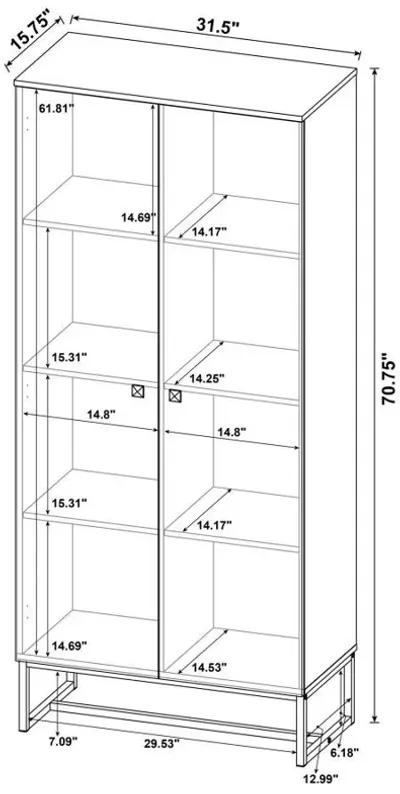 Carolyn - 2 Door Engineered Wood Accent Cabinet - Rustic Oak