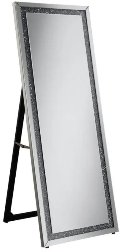 Novak - Rectangular Cheval Floor Mirror - Silver