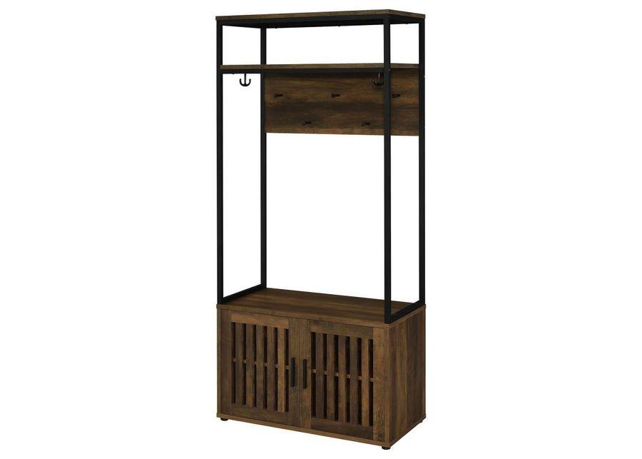 Quincy - 2-Door Engineered Wood Hall Tree - Dark Pine And Black