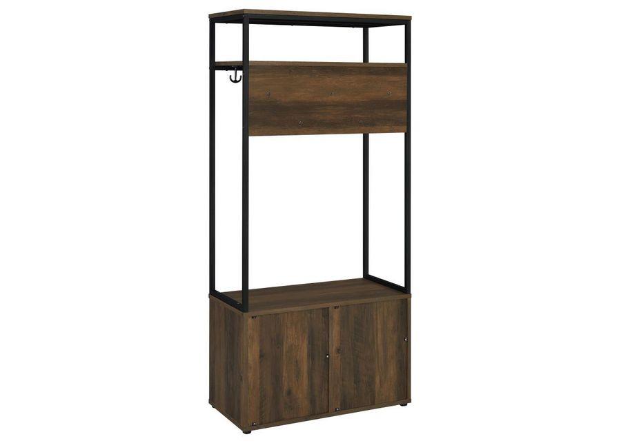 Quincy - 2-Door Engineered Wood Hall Tree - Dark Pine And Black