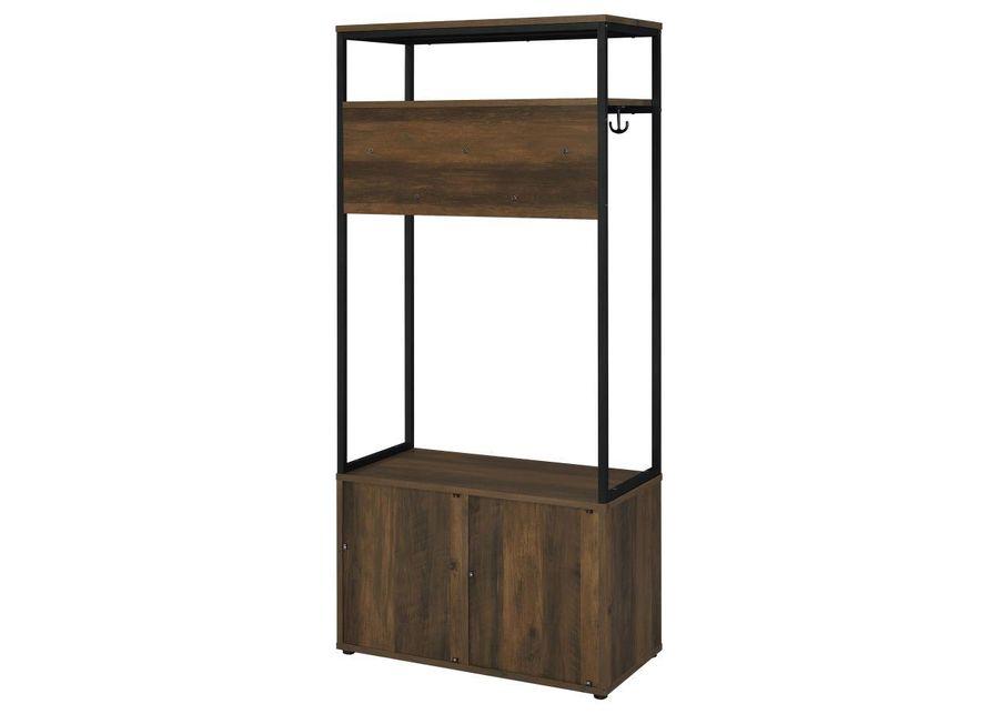 Quincy - 2-Door Engineered Wood Hall Tree - Dark Pine And Black