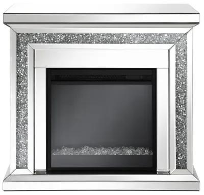 Lorelai - Mirrored Freestanding Electric Fireplace - Silver