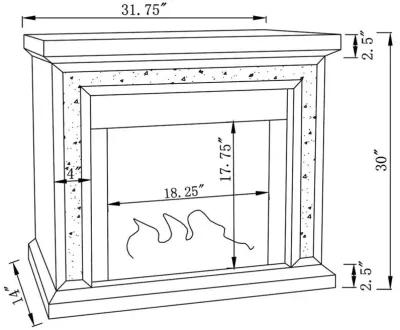 Lorelai - Mirrored Freestanding Electric Fireplace - Silver