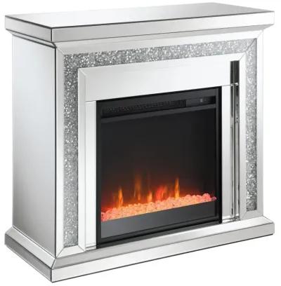 Lorelai - Mirrored Freestanding Electric Fireplace - Silver