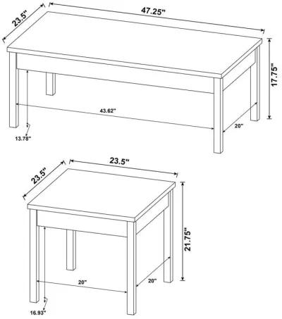 Stacie - 3 Piece Coffee Table Set - Distressed Pine