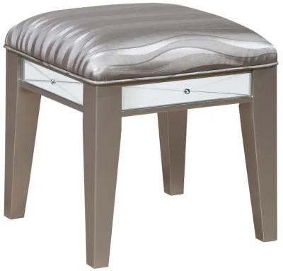 Leighton - Vanity Table Set With Stool - Metallic Mercury