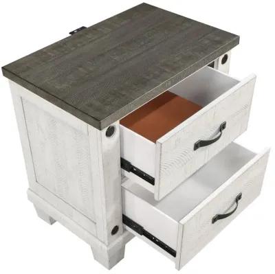 Lilith - 2-Drawer Nightstand - Distressed White