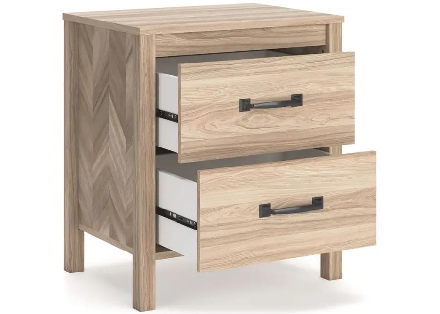 Battelle - Tan - Two Drawer Night Stand