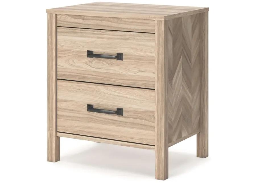 Battelle - Tan - Two Drawer Night Stand