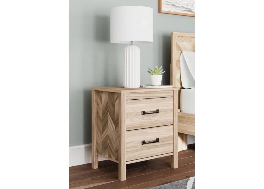 Battelle - Tan - Two Drawer Night Stand