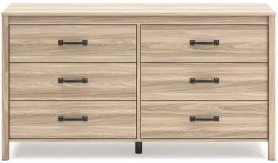 Battelle - Tan - Six Drawer Dresser