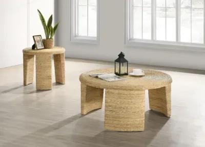 Artina - Woven Rattan Round Coffee Table - Natural