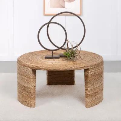 Artina - Woven Rattan Round Coffee Table - Natural