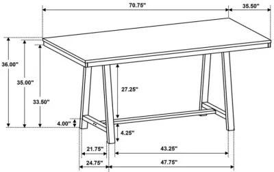 Hollis - Rectangular Counter Height Dining Table - Brown