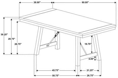 Newport - Rectangular Wood Trestle Dining Table - Black