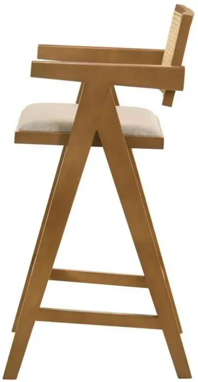 Kane - Woven Rattan Wood Bar Chair (Set of 2) - Light Walnut