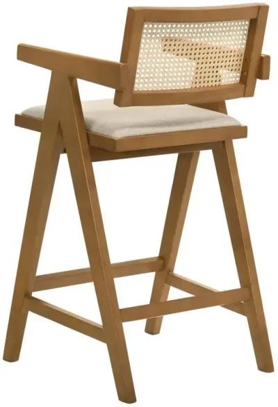 Kane - Woven Rattan Wood Bar Chair (Set of 2) - Light Walnut