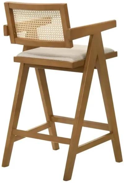 Kane - Woven Rattan Wood Bar Chair (Set of 2) - Light Walnut