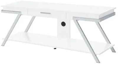 Marcia - 1-Drawer Wood TV Stand - White High Gloss