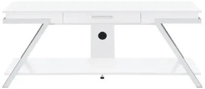 Marcia - 1-Drawer Wood TV Stand - White High Gloss