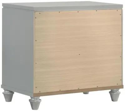 Veronica - 2-Drawer Nightstand - Light Silver