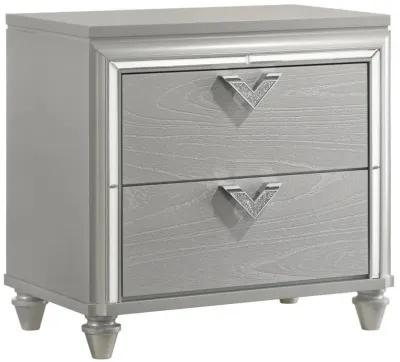 Veronica - 2-Drawer Nightstand - Light Silver