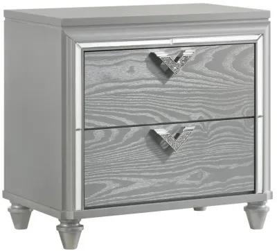 Veronica - 2-Drawer Nightstand - Light Silver