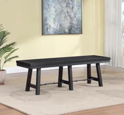 Newport - Wood Trestle Base Dining Bench - Black