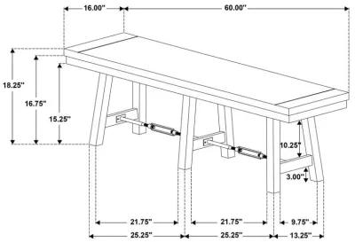 Newport - Wood Trestle Base Dining Bench - Black