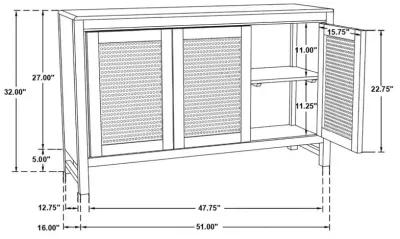 Zamora - Woven Cane Doors Accent Cabinet