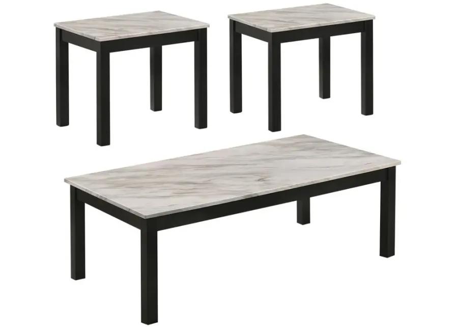 Bates - Faux Marble 3-Piece Occasional Table Set