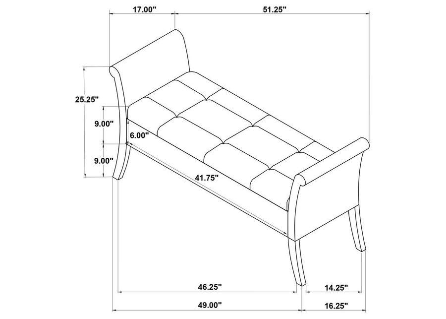 Farrah - Upholstered Rolled Arms Storage Bench