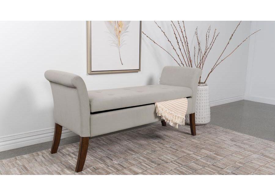 Farrah - Upholstered Rolled Arms Storage Bench