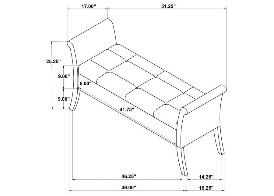 Farrah - Upholstered Rolled Arms Storage Bench