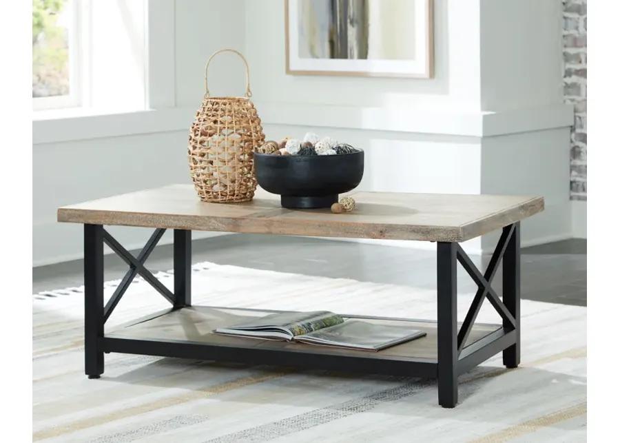 Bristenfort - Brown / Black - Rectangular Cocktail Table